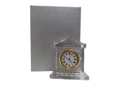 Celtic Crystal Quartz Mantel Clock with Box Roman Numerals Gold Trim Pre Owned 