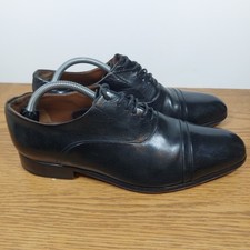 Marks And Spencer Collezione Black All Leather Formal Shoes UK 8 Extra Wide Used