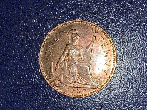 1967 english penny - english, penny-very