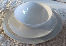 Next White Organic Shaped 12pc Dinner Set Luxe Dining Tableware Plate Bowl