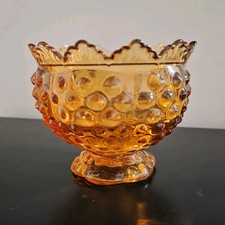Vintage Fenton Amber Hobnail