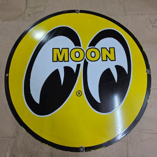 Moon porcelain enamel sign - moon,