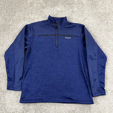 STUBURT Jacket Mens Medium Blue Enhance 1/2 Zip Pullover Sweater Golf Fleece L/S