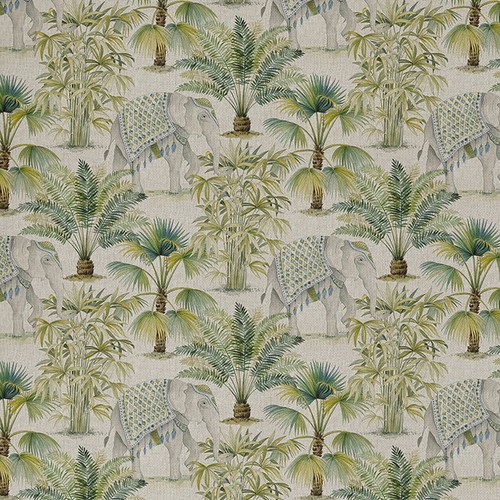 Linen look fabric elephant - fabric,