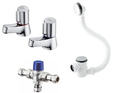 Bath Taps Waste Kit with Overflow and Thermostatic Mixer E1713AA Ideal Standard