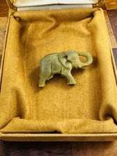 Vintage Carved Green Stone