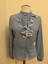 Baby Blue Blouse Vintage 70s
