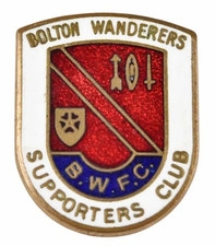 Vintage Old Bolton Wanderers Football Club Supporters Club Enamel Brooch Badge