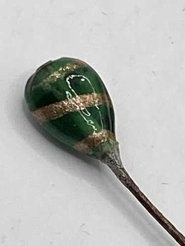 Vintage glass hat pin - glass, (186)