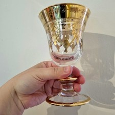 6x As Seen In "The Crown" SC Line Same Cristallerie Gold Encrusted Wine Goblets