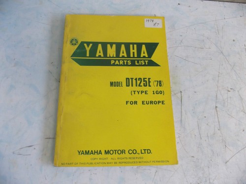 Yamaha dt125 parts manual - yamaha,