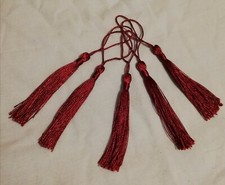 5 x Wine Red Craft Tassels -