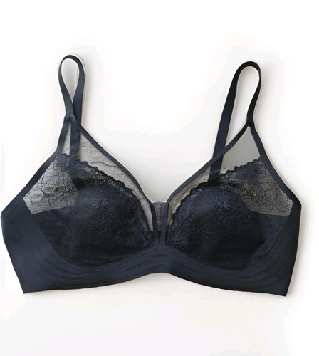 Black lace balconette bra - black,