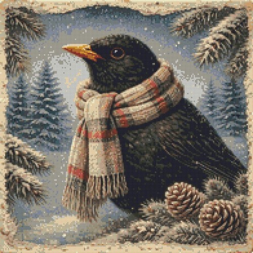Blackbird comfort the cold - blackbird, in