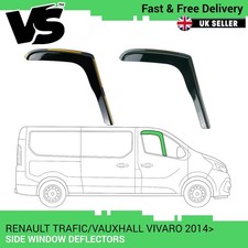 FOR RENAULT TRAFIC VIVARO TALENTO NV300 14+ VAN WIND DEFLECTORS SMOKED
