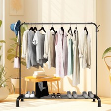 1M Heavy Duty Metal Clothes Rack Single Rail Garment Dress Indoor UK