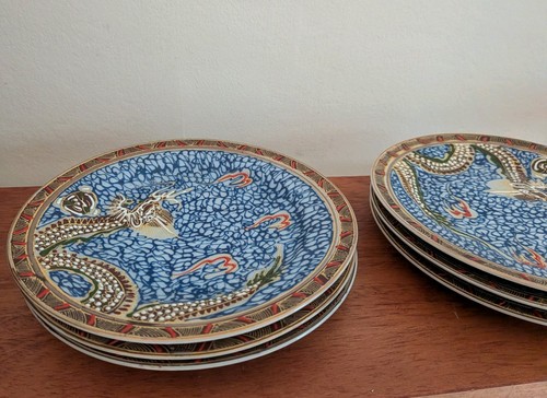 Blue dragonware moriage - blue,