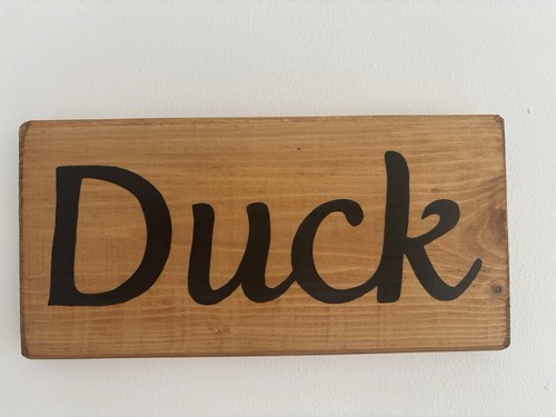 Duck wooden sign plaque - wooden,
