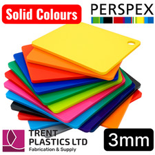 3mm Coloured Gloss Perspex Acrylic Sheet - Cut to Size Plastic Panel
