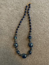 Blue Beaded Coloured Necklace. Costume Jewellery New Without Tags