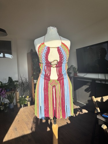 Colorful festival dress fringe - dress,