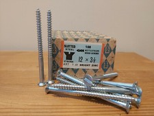 Vintage Genuine Nettlefolds Countersunk Slotted Steel Wood Screws, various sizes