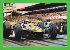 MA Arts F1 Postcard - APC2. Jim Clark Lotus & Graham Hill BRM - Silverstone 1965