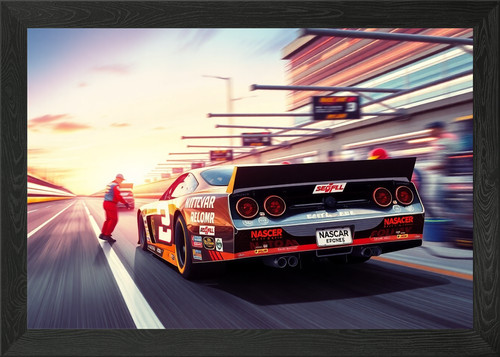 Nascar stock car pit framed - nascar,