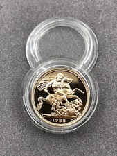 1988 Gold Proof Full sovereign With Box and COA