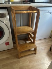 MEOWBABY Learning Tower for Toddler - Wooden Step Stool, for Children, Natural