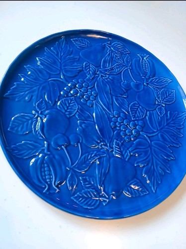 Cobalt blue fruit embossed - cobalt,