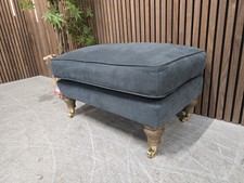 Sofa.com Bluebell Medium Footstool In Monsoon Brushed Linen Cotton RRP-£450 
