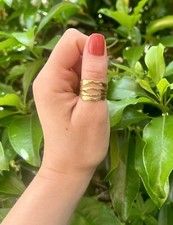 Gold chunky ring - gold,