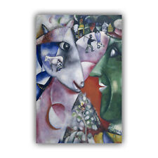 Chagall I and the Village CANVAS WALL ART PRINT ARTWORK PREMIUM VARNISHED