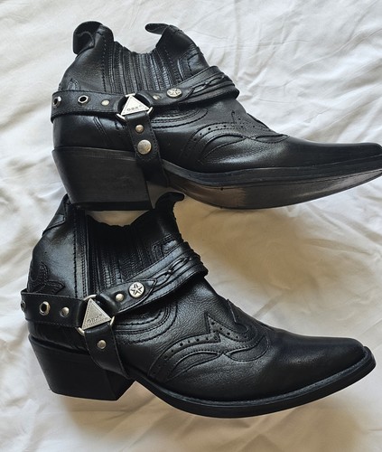 Gxb black leather cowboy - black,
