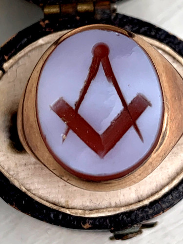 Antique masonic carnelian ring - antique,