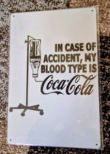 Coca Cola Blood Type Metal Tin