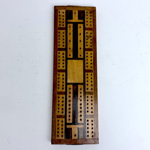 Antique inlaid wood - , cribbage
