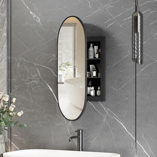 Oval medicine cabinet mirror - medicine,