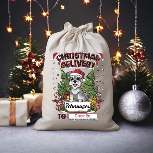 Schnauzer dog christmas sack - dog,
