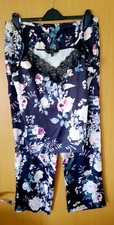 Lipsy Black Floral Design Cami Pyjama Set. Size 14