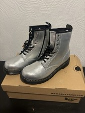 Brand New and Boxed pair of Dr Martens Silver Boots Size 5