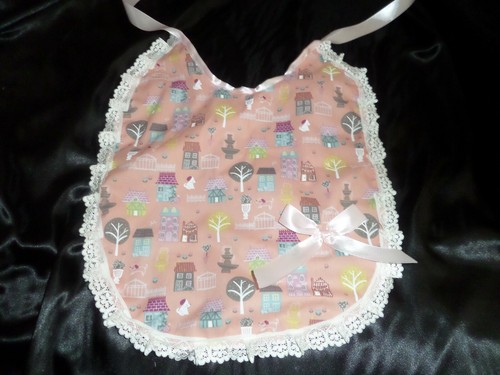 Adult baby sissy bib - sissy, pink