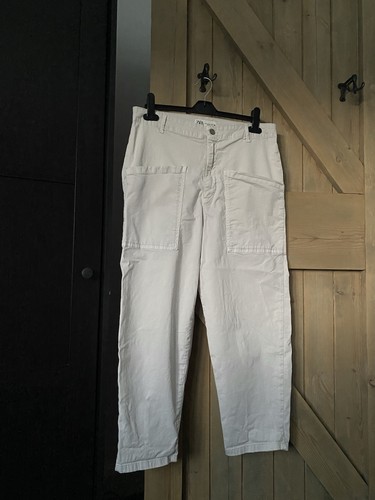 Zara white cropped - white, jeans