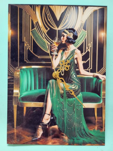 New art deco metal - new, clock