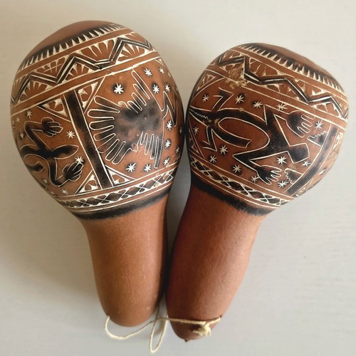 Pair peruvian gourd - of,