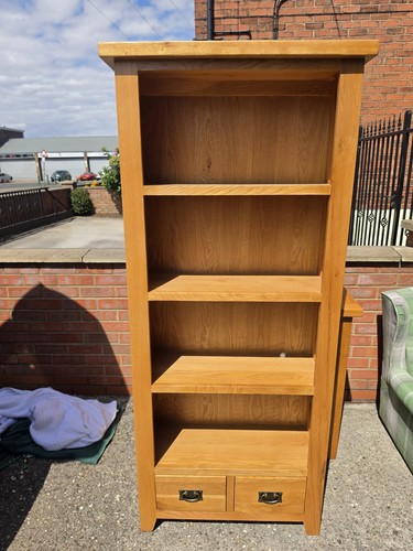 Solid oak bookcase display - solid,