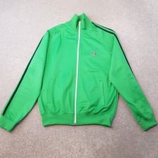 Fred Perry Mens Track Jacket Small Green Tracksuit Top Casuals Mod Liam Retro