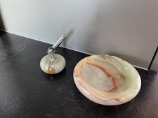 Onyx Marble Ashtray And Pen Holder 
