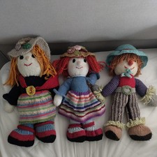 3x Vintage Hand-Knitted Rag